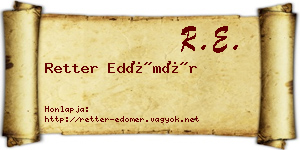 Retter Edömér névjegykártya